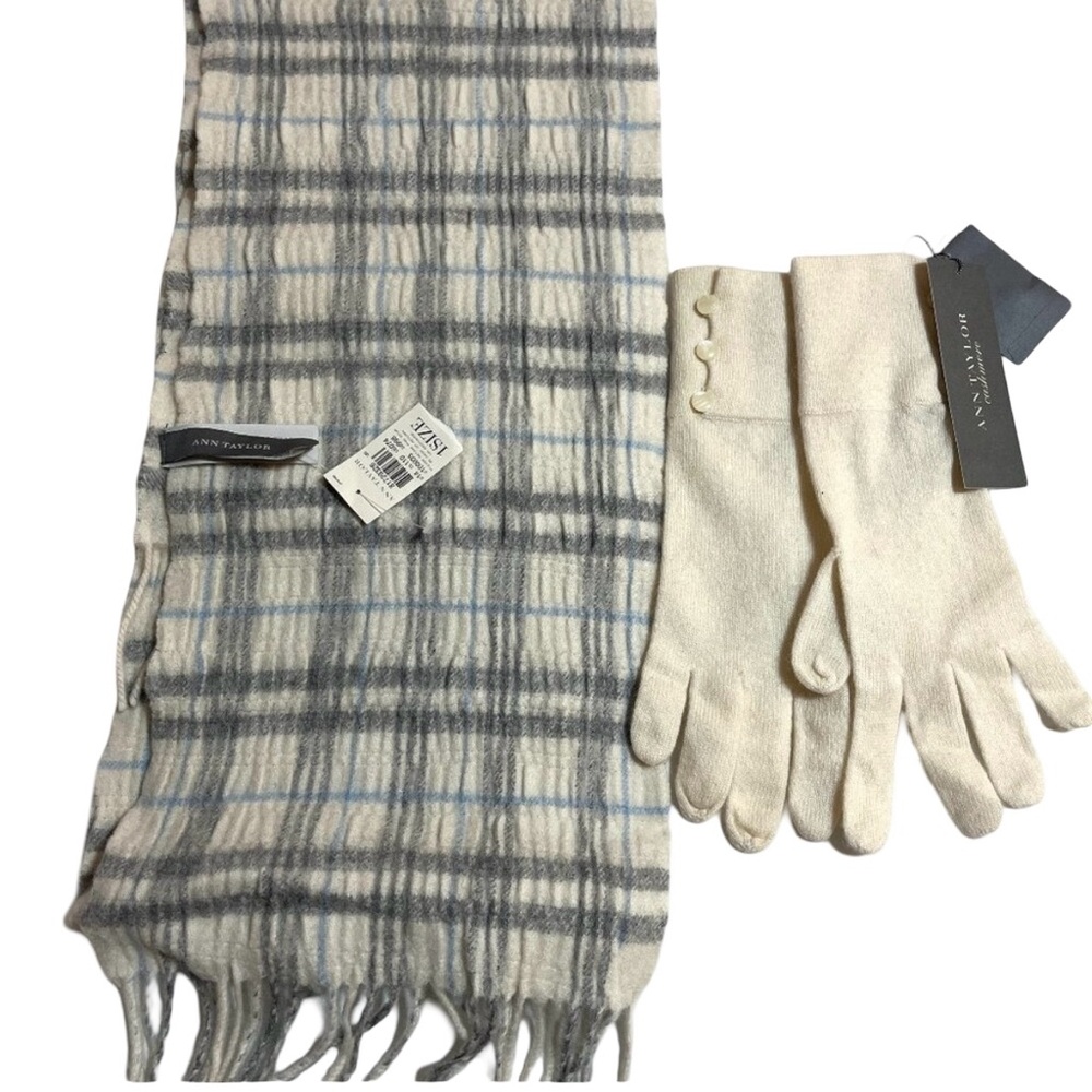 NWT Beautiful Ann Taylor Cashmere Gloves and Wool Scarf set